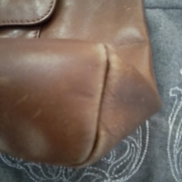 Kate Spade New York Vintage Leather Front Flap Hobo Shoulder Bag Brown - Picture 10 of 12